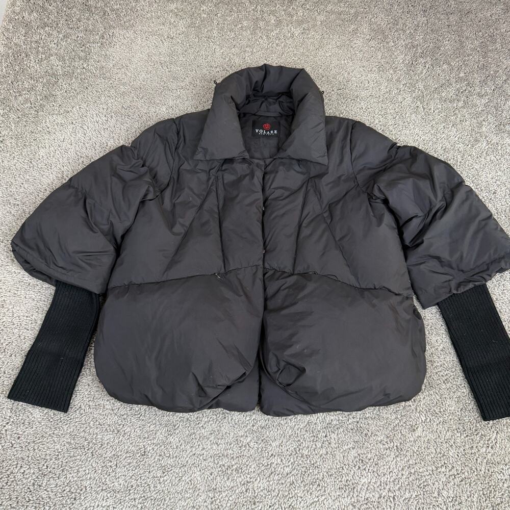 Volare Jacket Womens Small Black Snap Front Puffer Winter Coat Outdoors